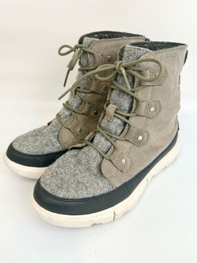 SOREL Explorer II Joan boots Women’s Size 8.5 Sage Fawn Waterproof